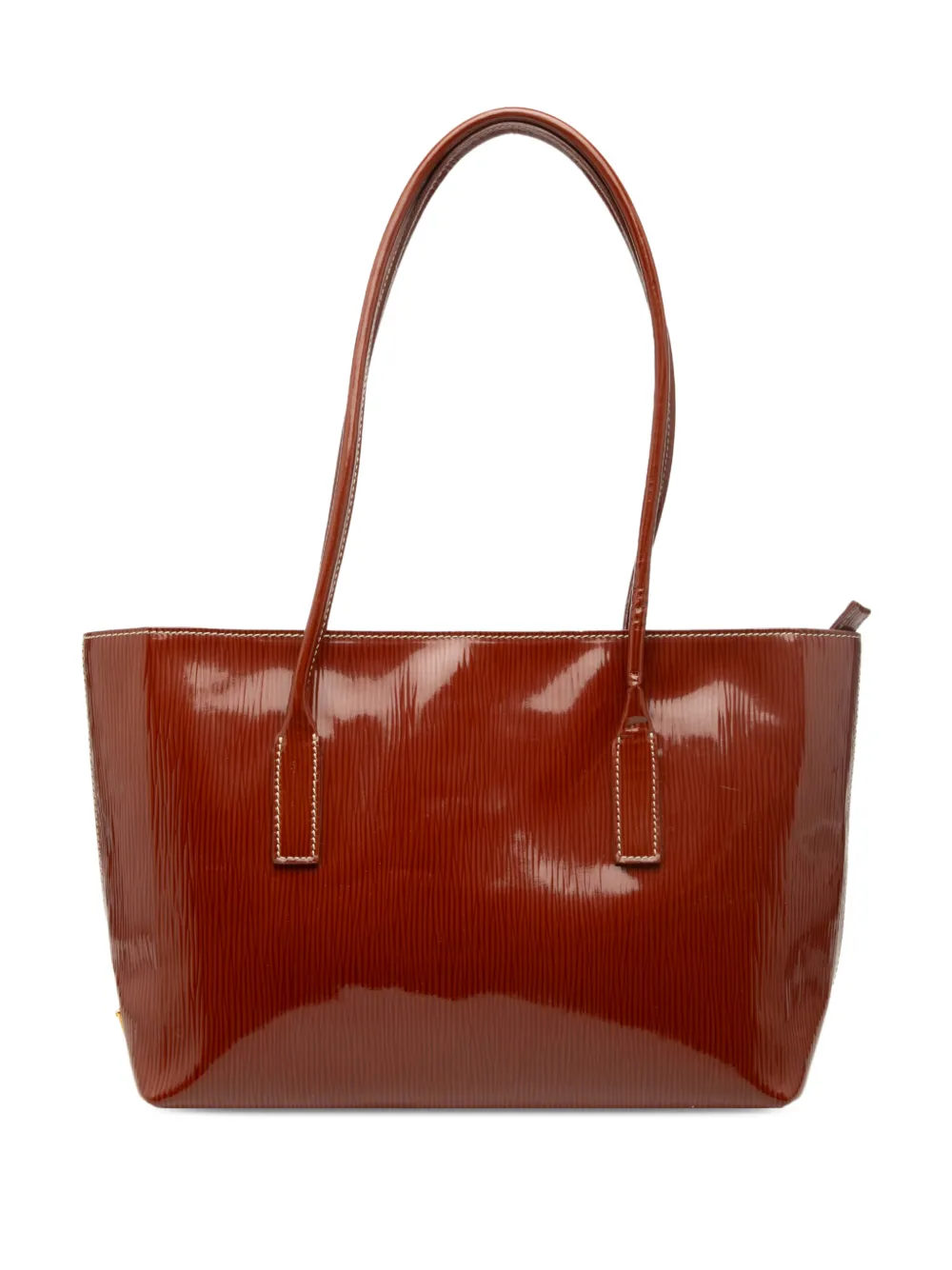 Prada Pre-Owned 2013-2026 Textured Patent St Grana Paglia tote bag - Marrone