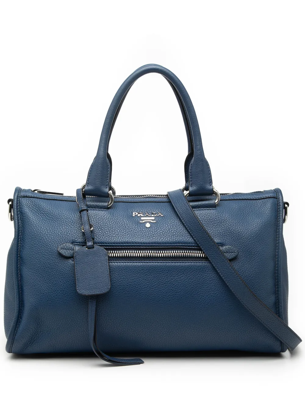 Prada Pre-Owned 2000-2026 Vitello Phenix Zip Top satchel - Blu