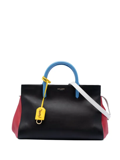 Saint Laurent Pre-Owned 2015 Small Tricolor Smooth Calfskin Cabas Rive Gauche satchel