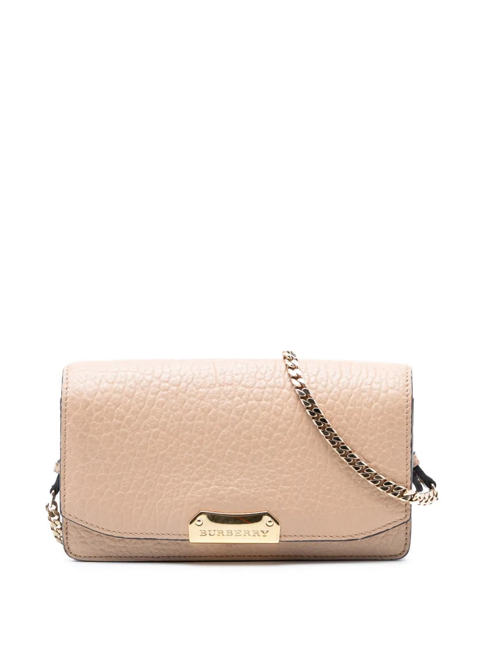 Burberry Pre-Owned 2000-2017 Textured Leather Madison Wallet On Chain crossbody bag - Nude