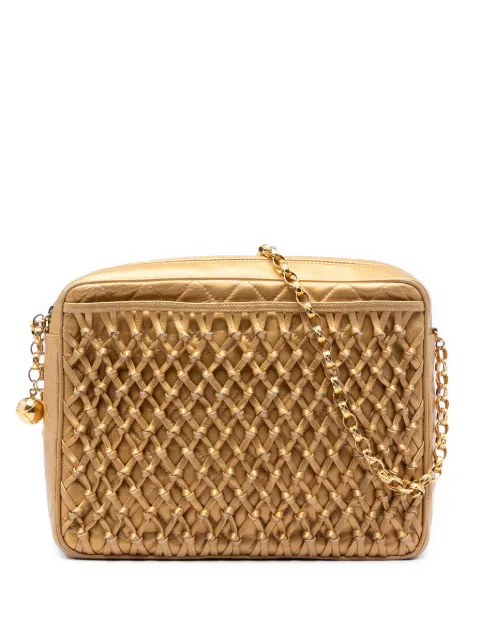 CHANEL Pre-Owned 1991-1994 Metallic Woven Lambskin Chain Camera Bag crossbody bag