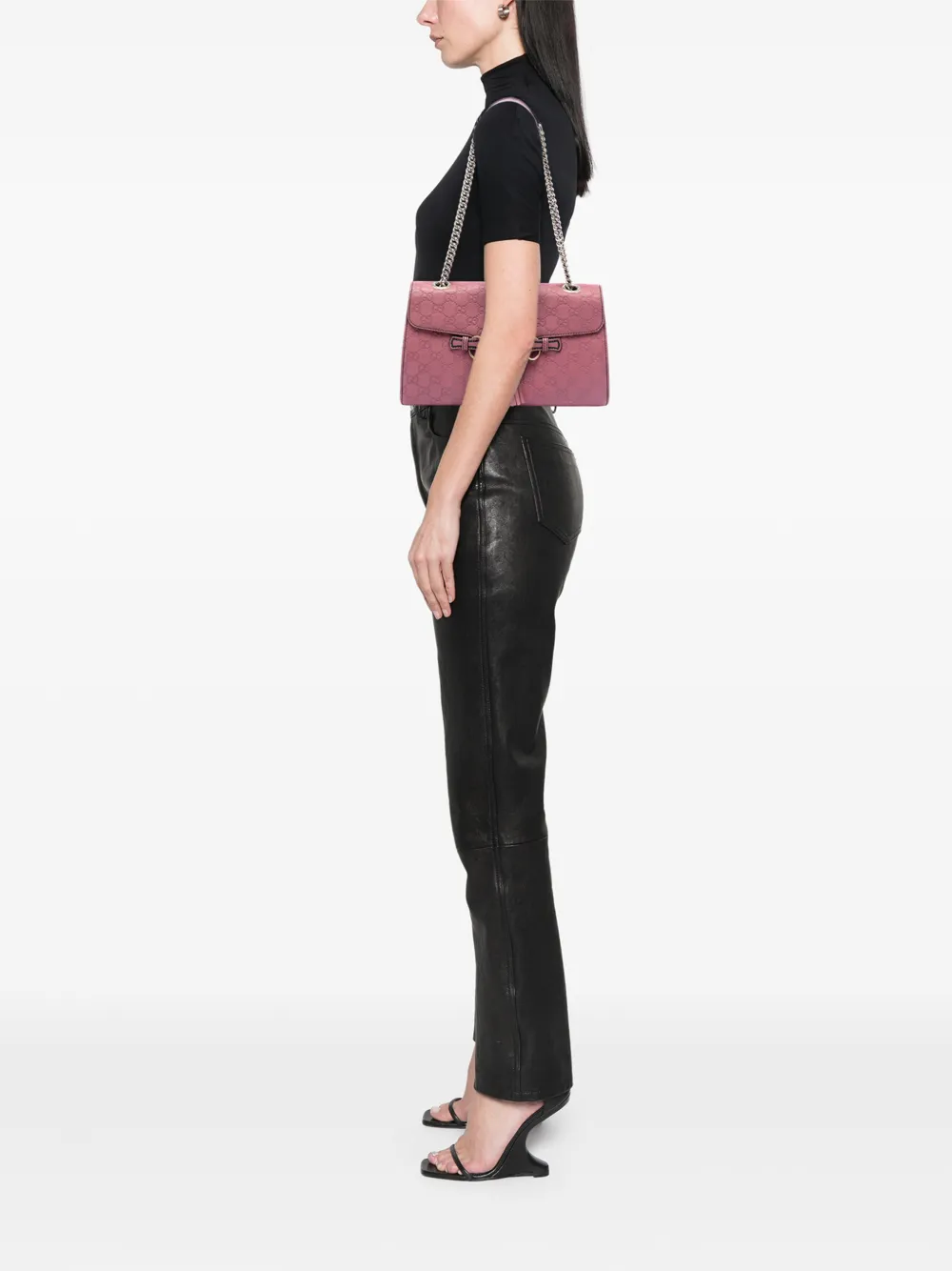  Gucci Pre-owned Sac Porté épaule Guccissima Emily Médium (2016-2026) - Rose 
