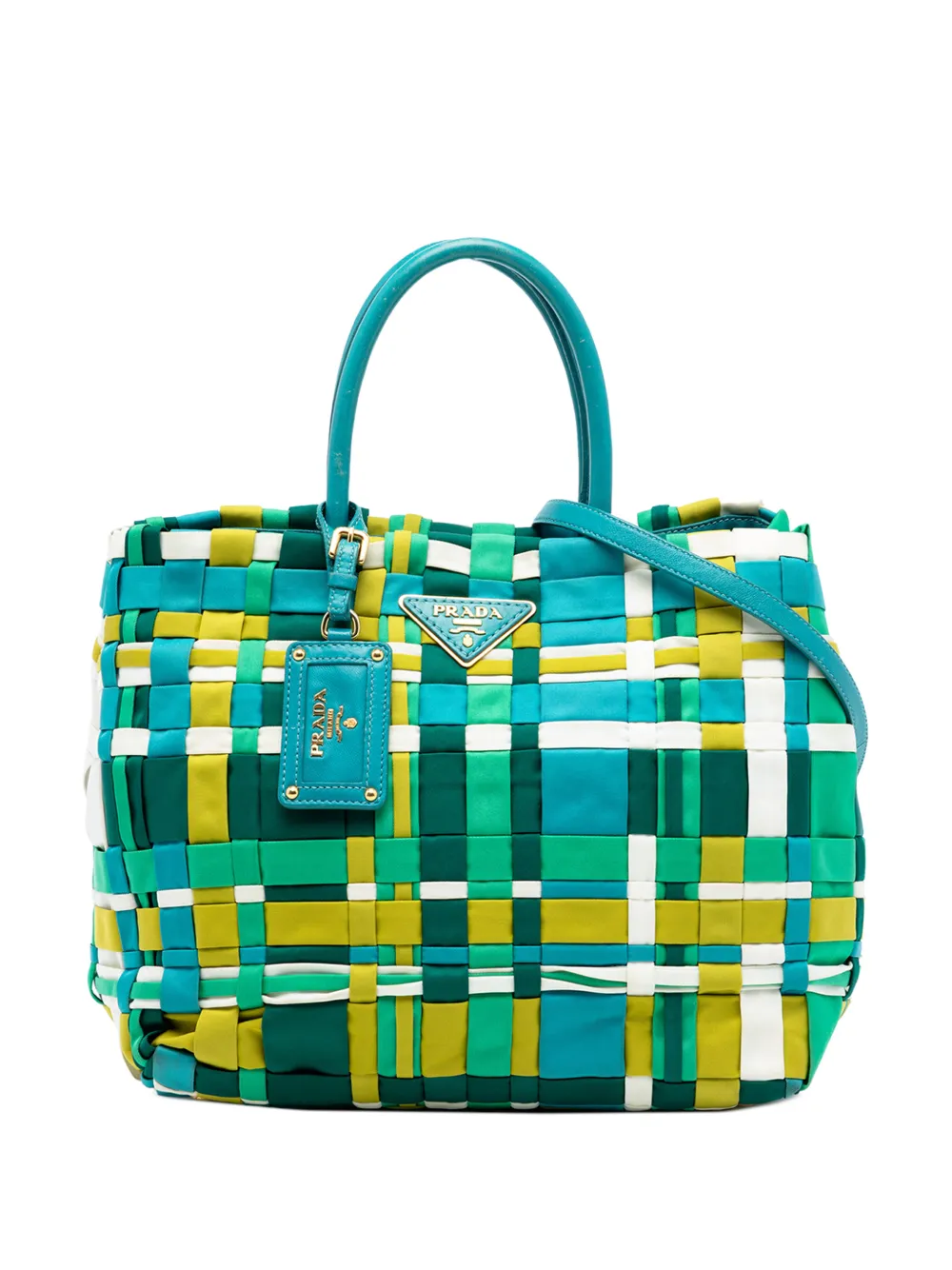 Prada Pre-Owned Borsa shopper Intrecciato 2010-2026 - Blu