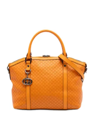Gucci Pre-Owned GG グッチシマ ハンドバッグ マイクロ | オレンジ