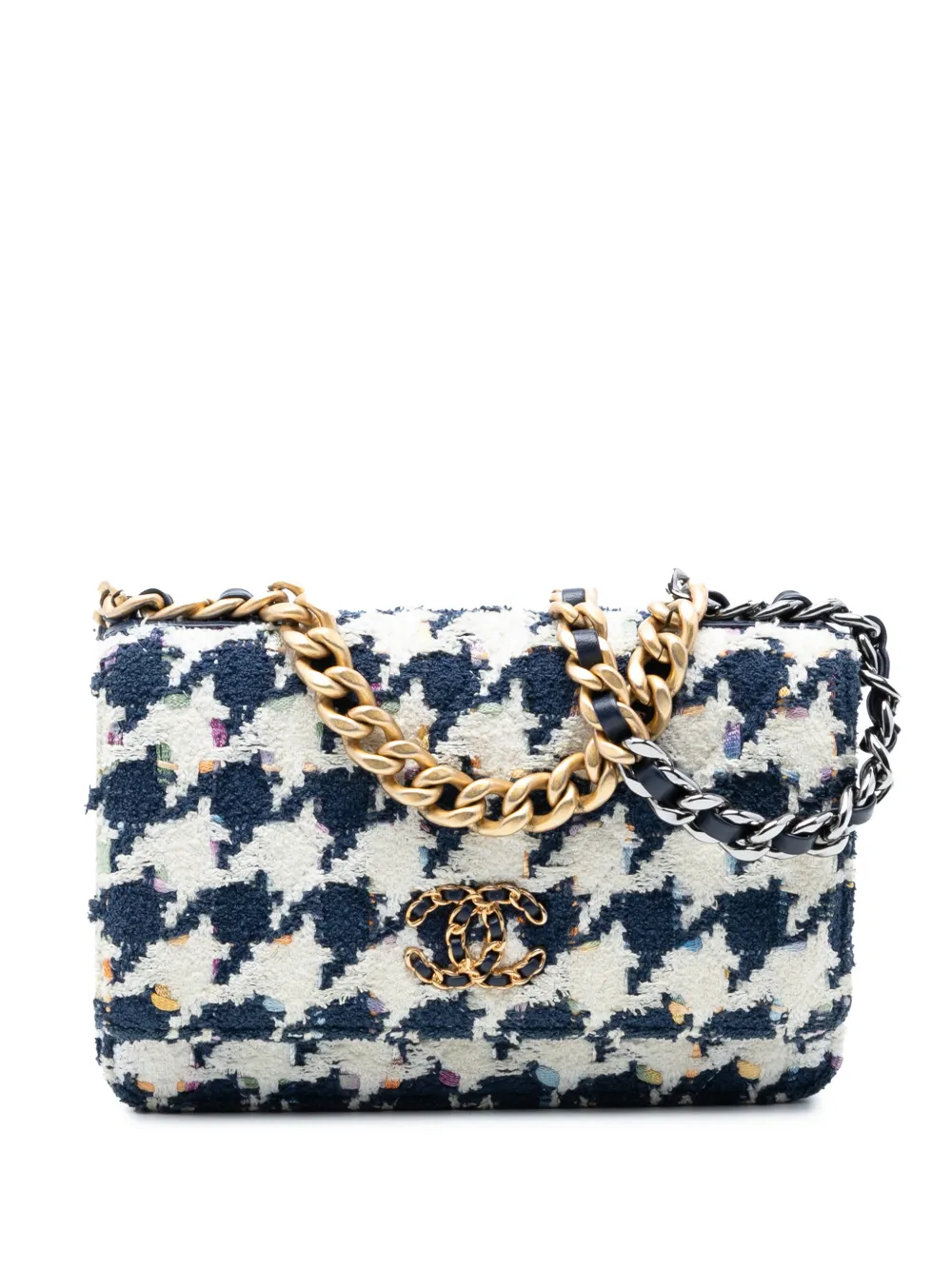CHANEL Pre-Owned 2020 Tweed 19 Wallet On Chain satchel - Blu