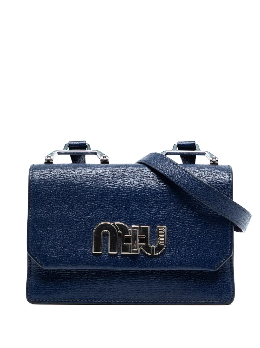Miu Miu Pre-Owned 2010-2025 Goatskin Madras Miu Logo crossbody bag - Blau