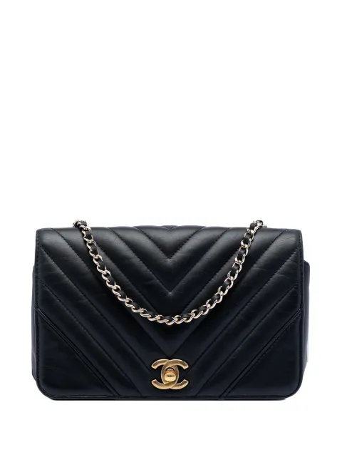 CHANEL Pre-Owned 2017-2018 Mini Chevron Calfskin Statement Flap crossbody bag