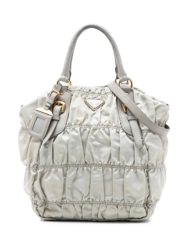 Prada Pre-owned 2013-2026 Tessuto Gaufre Satchel in Grey