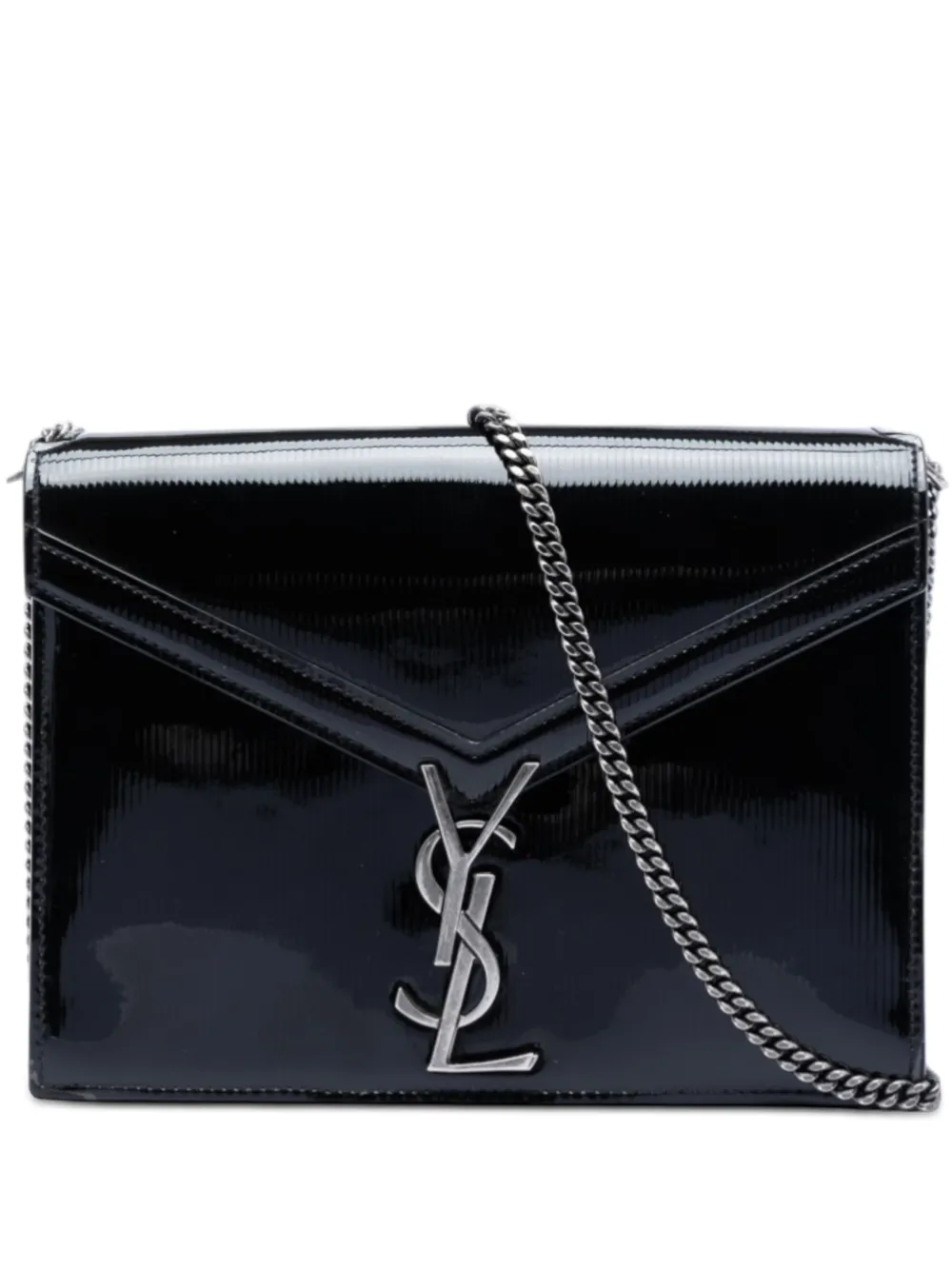 Saint Laurent Pre-Owned 2018 Patent Monogram Cassandra Clasp Bag shoulder bag - Nero