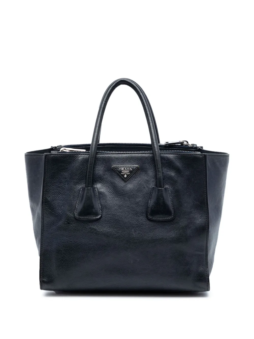 Prada Pre-Owned 2013-2025 Glace Calf Twin Pocket Double Handle satchel - Blu