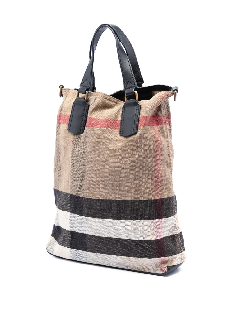  Burberry Pre-owned Bolso Satchel Mega Check Canvas Tottenham Brit 2000-2017 - Marrón 