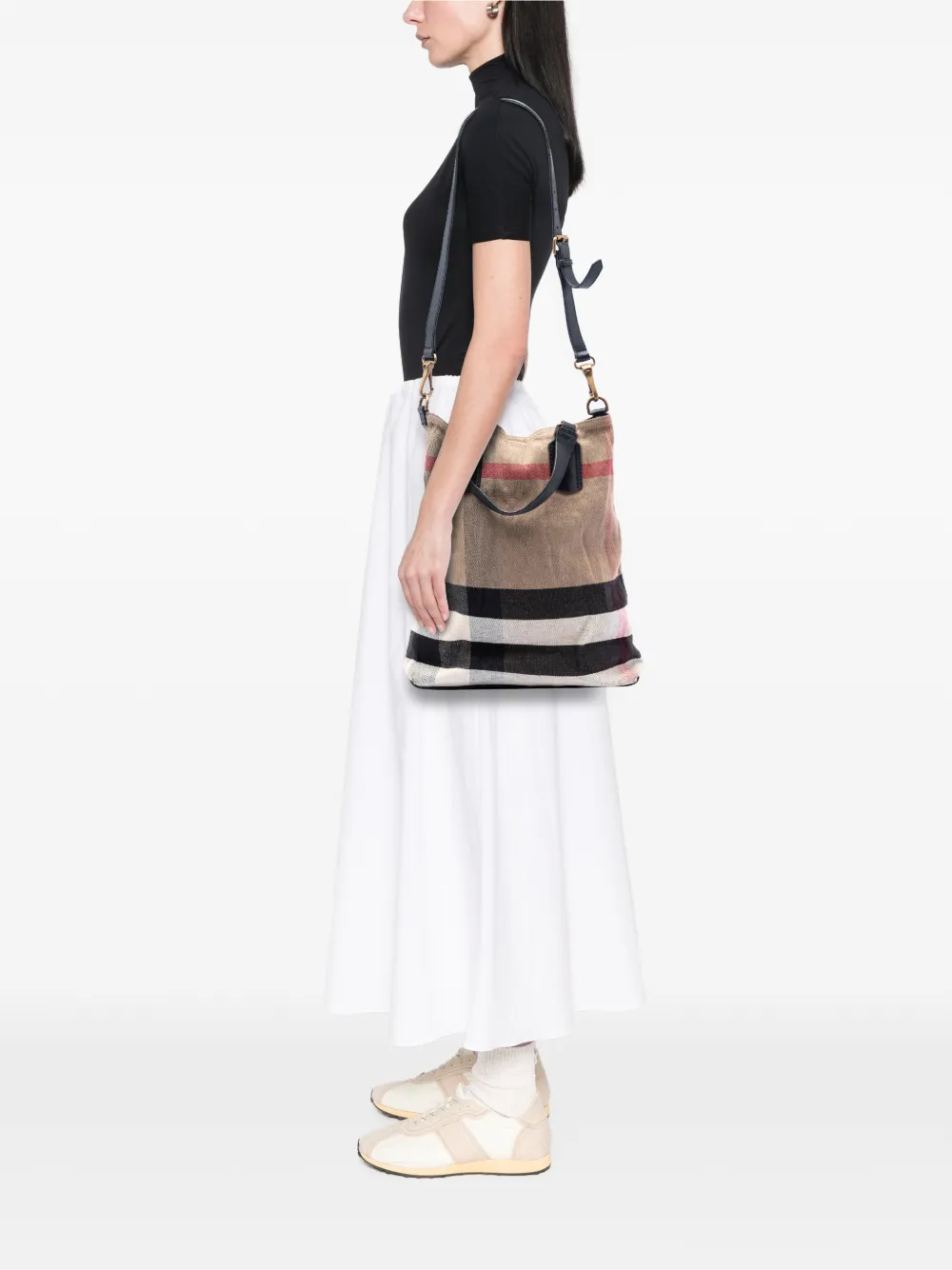  Burberry Pre-owned Bolso Satchel Mega Check Canvas Tottenham Brit 2000-2017 - Marrón 