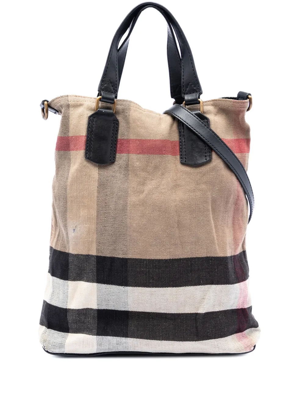 Burberry Pre-Owned 2000-2017 Mega Check Canvas Tottenham Brit satchel - Marrone