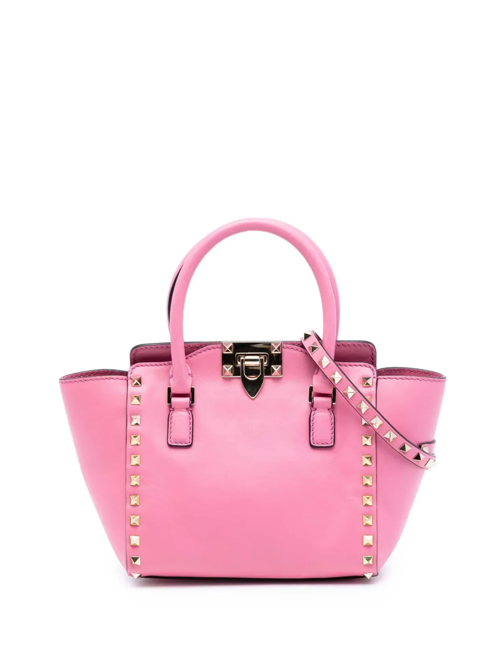 Valentino Garavani Pre-Owned 2000-2017 Mini Leather Rockstud Double Handle Tote satchel - Rosa