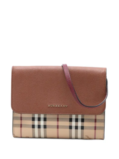 Burberry Pre-Owned 2000-2025 Haymarket Check Coated Canvas and Calfskin Loxley crossbody bag