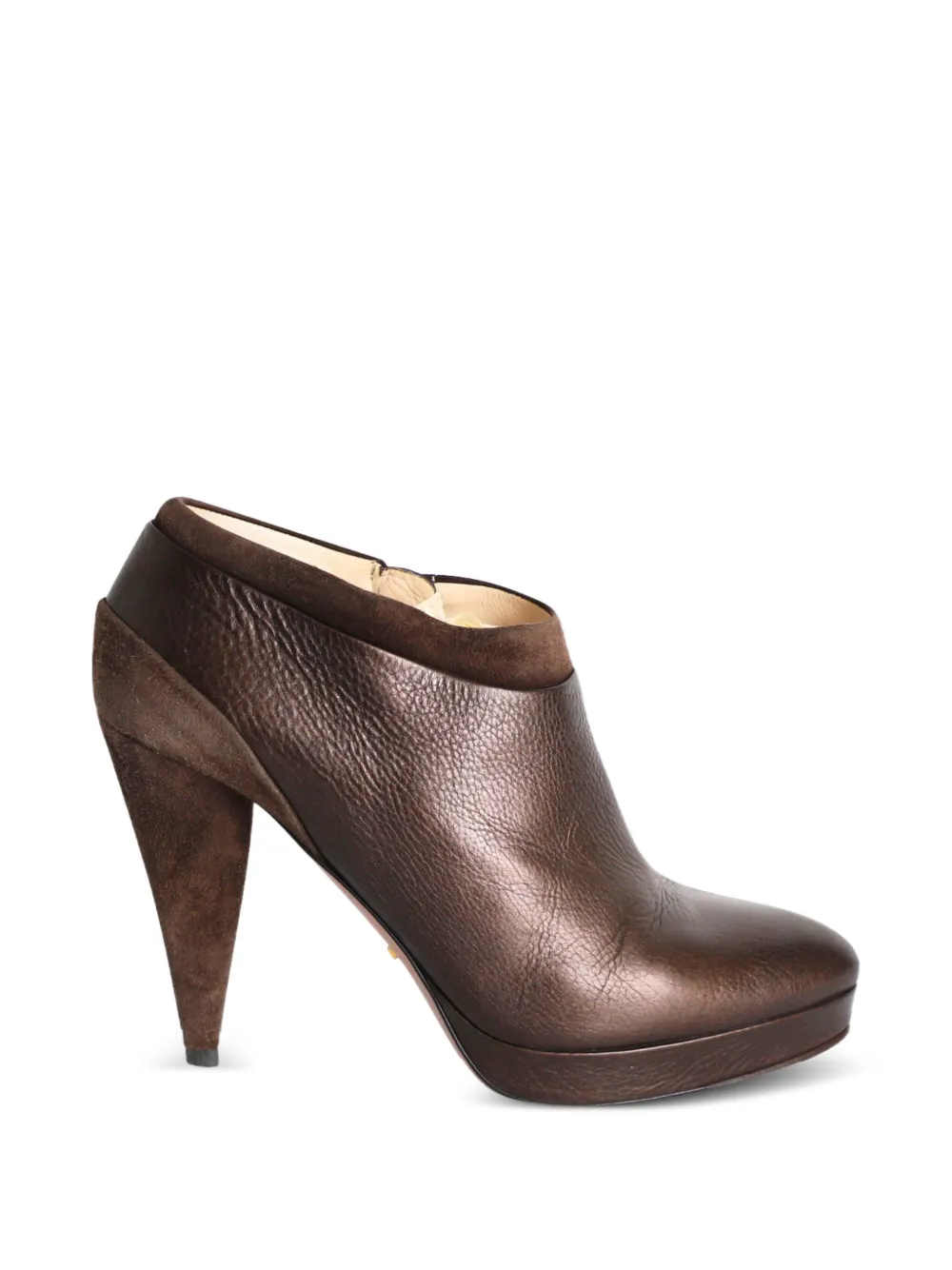 Prada Pre-Owned suede-trim ankle boots - Marrone