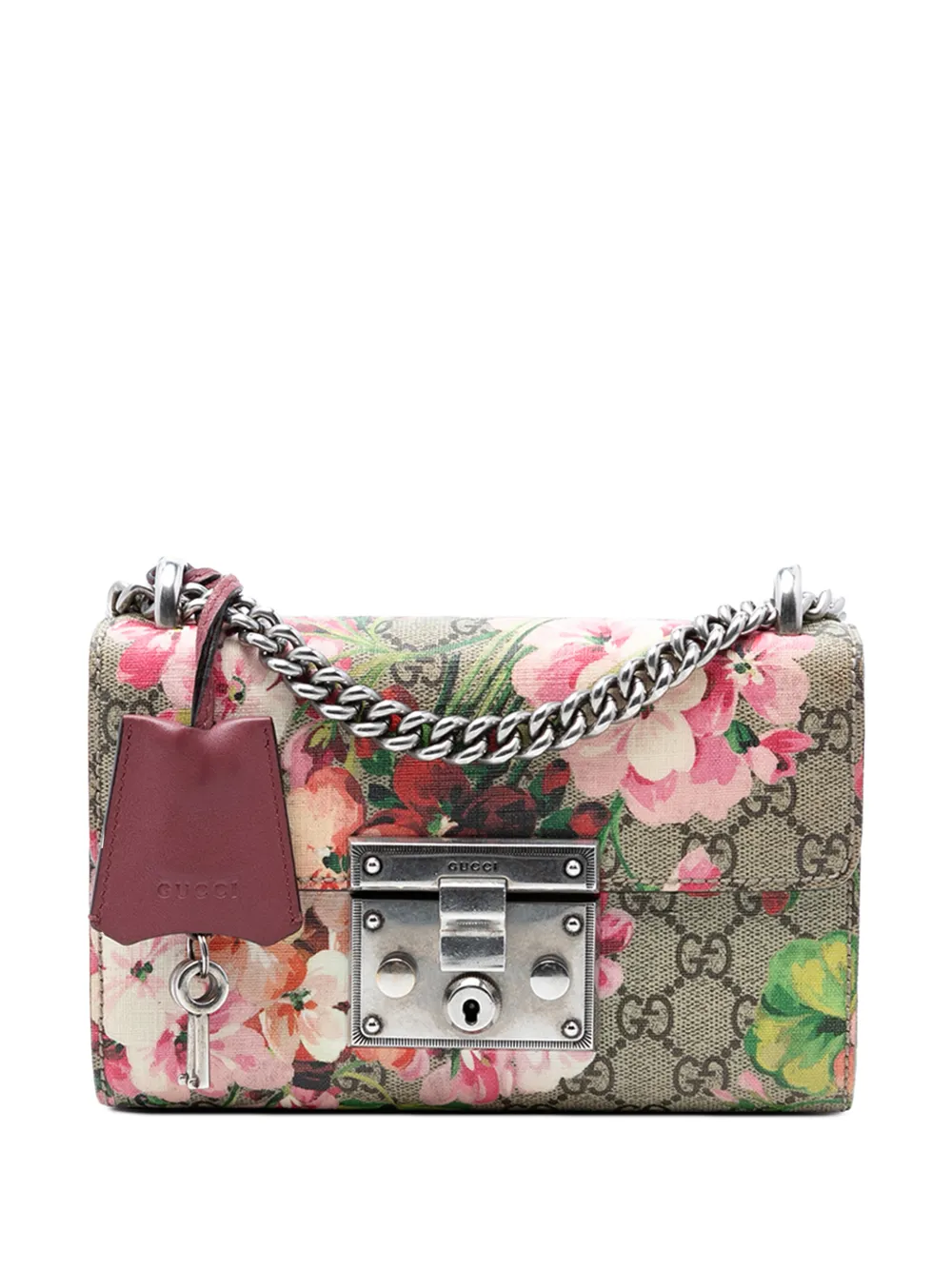 Gucci Pre-Owned 2016-2026 Small GG Supreme Blooms Padlock crossbody bag - Toni neutri