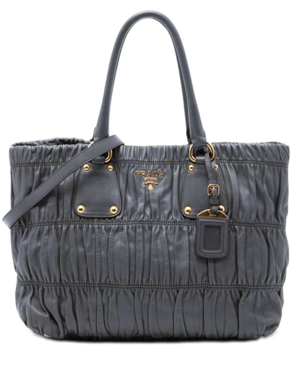 Prada Pre-Owned 2010-2026 Nappa Gaufre satchel - Grigio