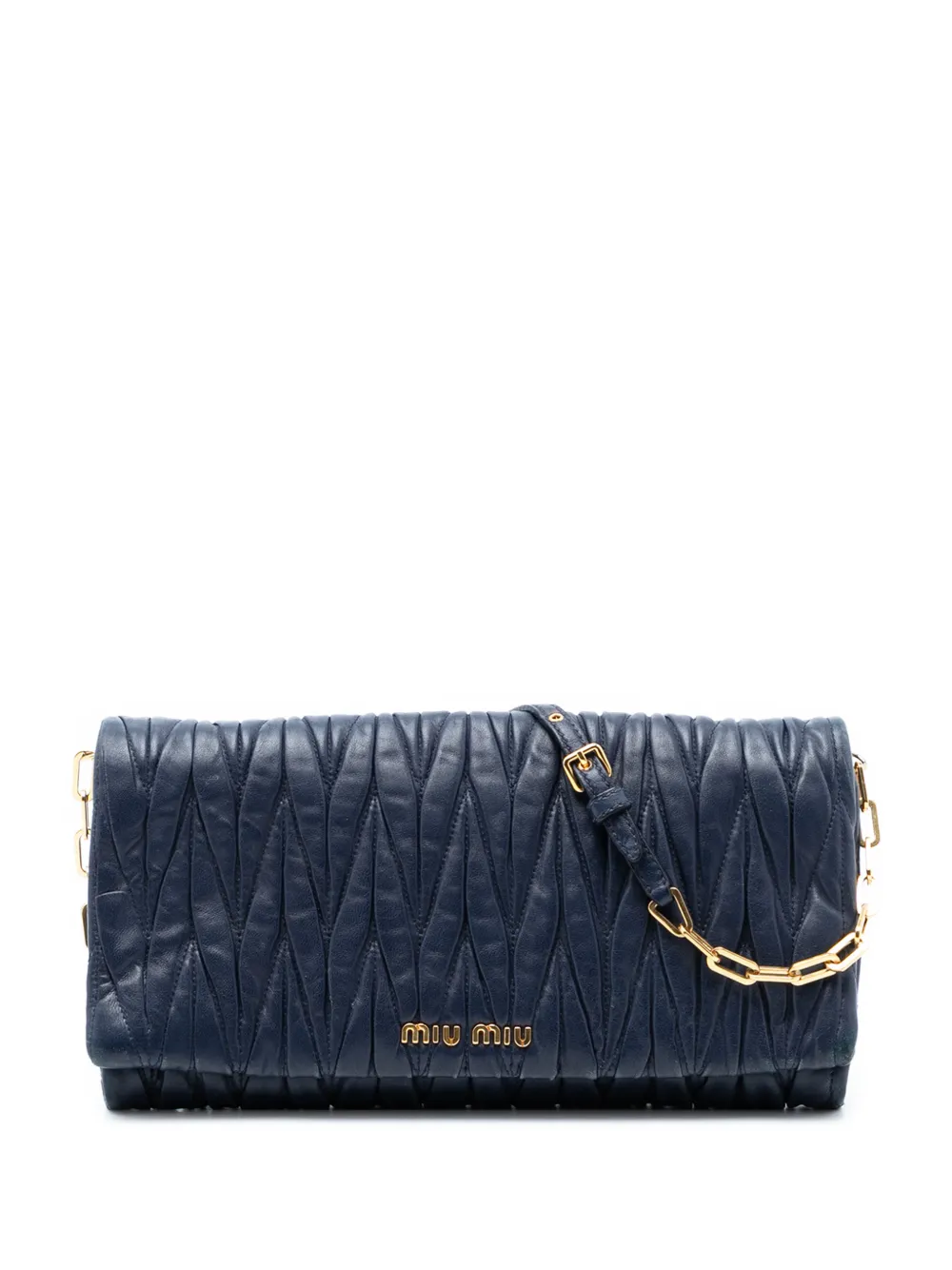 Miu Miu Pre-Owned 2010-2026 Matelasse Nappa Chain shoulder bag - Blu