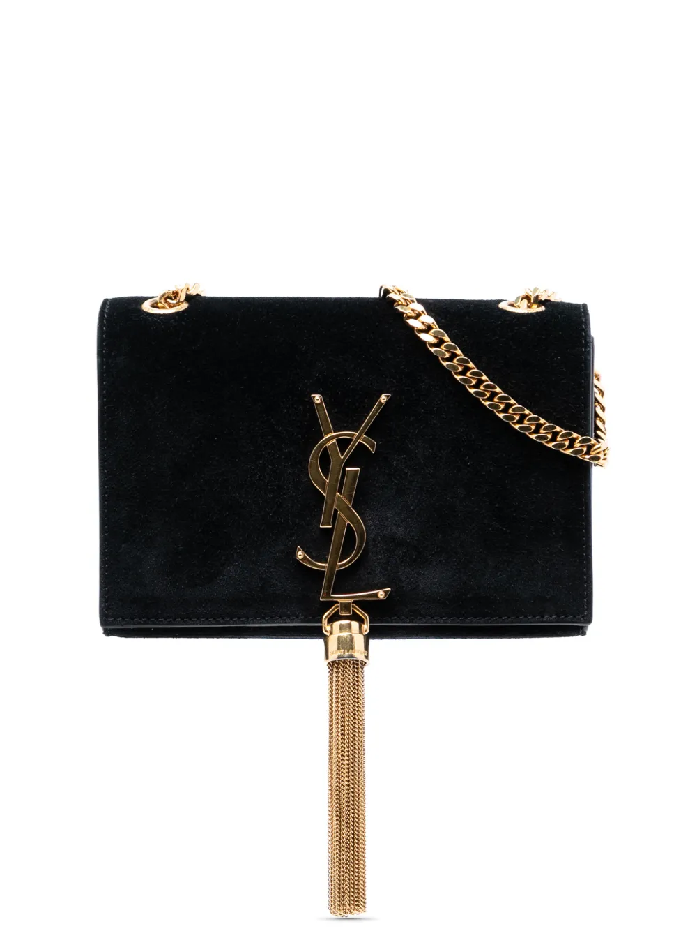 Saint Laurent Pre-Owned 2014 Small Suede Monogram Kate Tassel crossbody bag - Schwarz