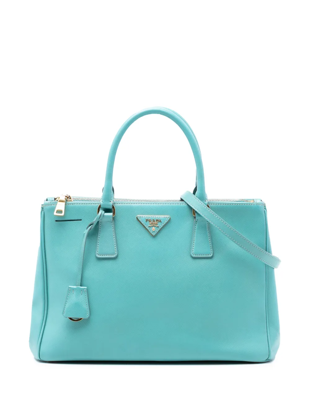 Prada Pre-Owned 2010-2026 Medium Saffiano Lux Galleria Double Zip satchel - Blu