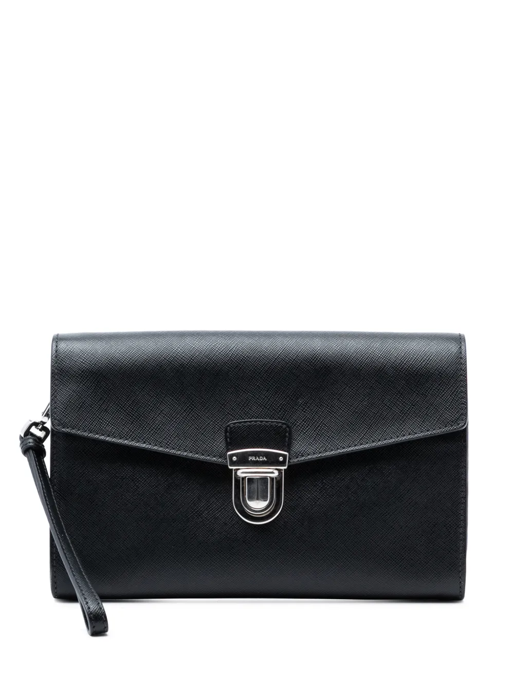Prada Pre-Owned 2000-2013 Saffiano Envelope Push Lock clutch bag - Nero