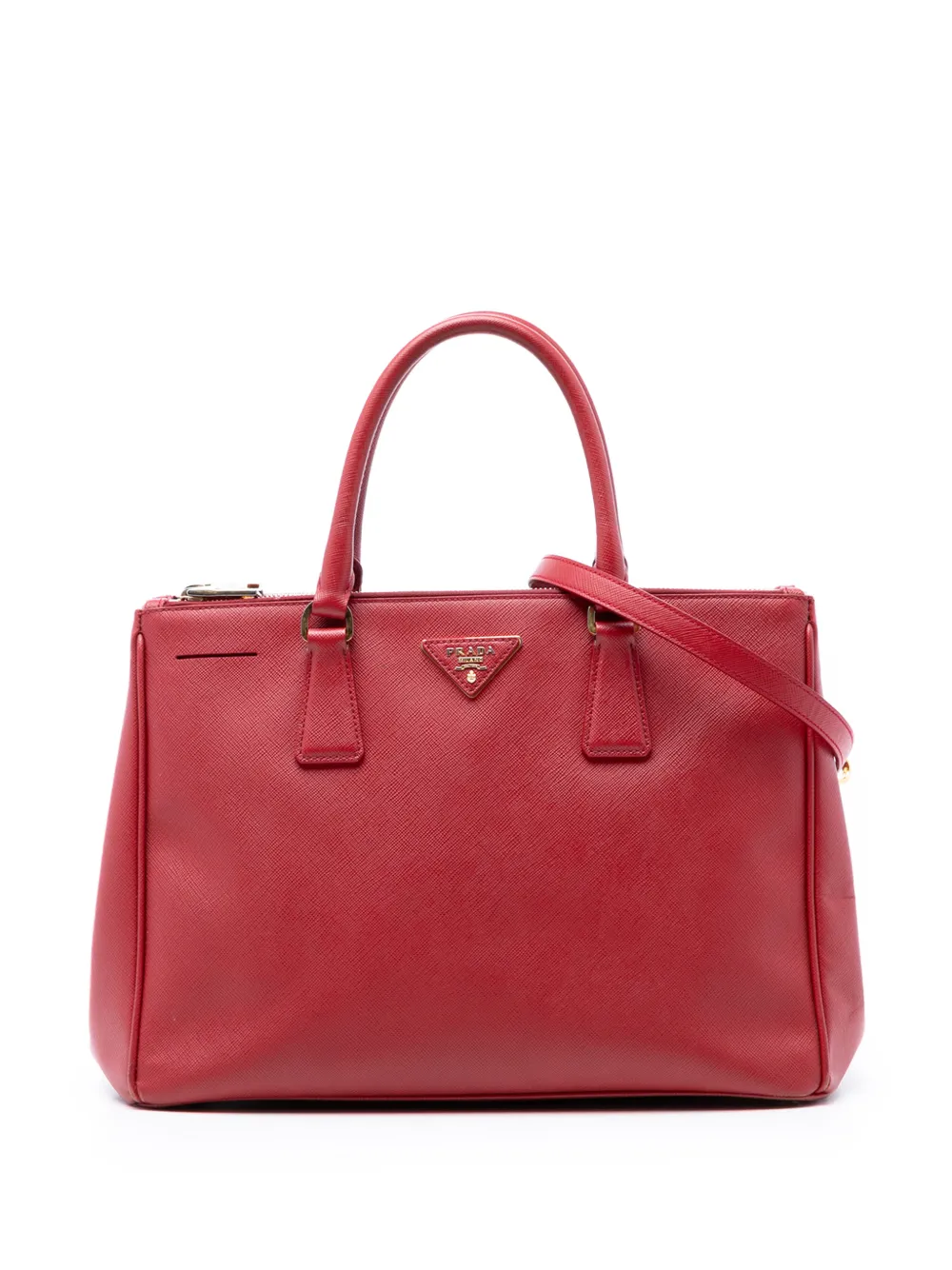 Prada Pre-Owned 2010-2026 Large Saffiano Lux Galleria Double Zip satchel - Red