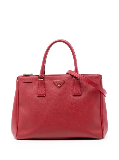Prada Pre-Owned bolsa satchel Lux Galleria Double Zip grande de piel Saffiano 2010-2026