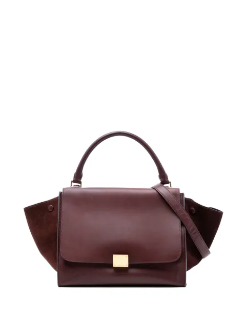Celine Pre-Owned 2012 Medium Calfskin and Suede Trapeze satchel