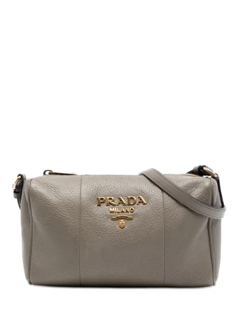 Prada Pre-Owned Vitello Phenix Barrel Camera Bag liten axelremsväska från 2010-2026