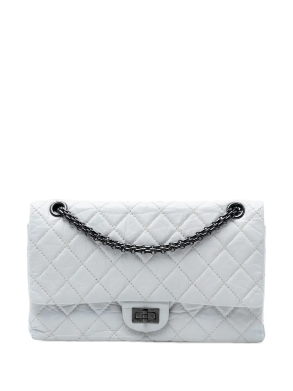 CHANEL Pre-Owned 2008-2009 Quilted Aged Calfskin Reissue 2.55 Double Flap 225 shoulder bag - Bianco
