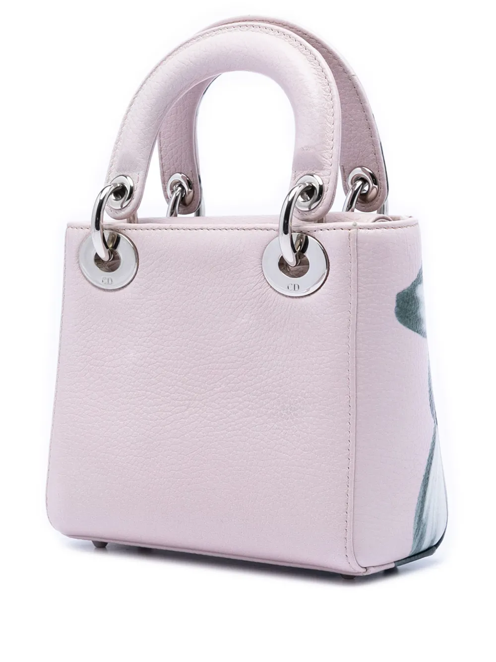  Christian Dior Pre-owned Bolso Satchel Lady Dior Mini De Piel De Ciervo Con Estampado Floral 2014 - Rosa 