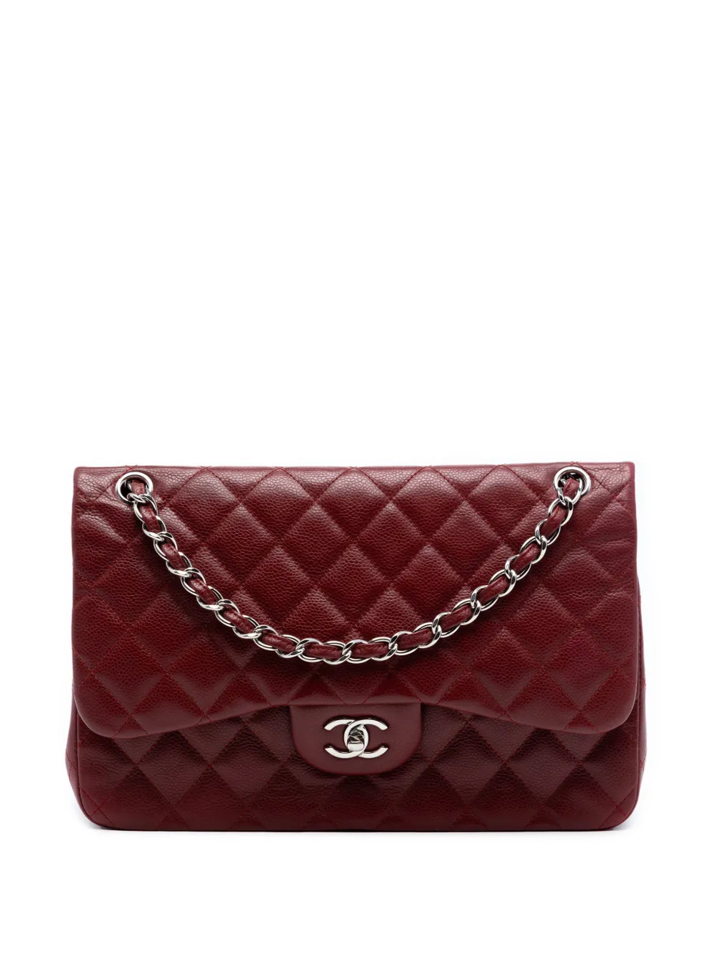 CHANEL Pre-Owned 2011 Jumbo Classic Caviar Double Flap shoulder bag - Rosso