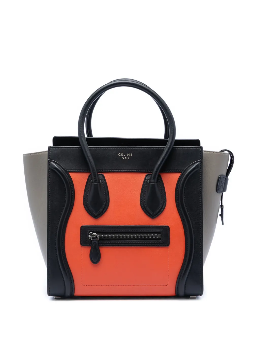 Celine Pre-Owned 2014 Micro Tricolor Leather Luggage Tote handbag - Nero