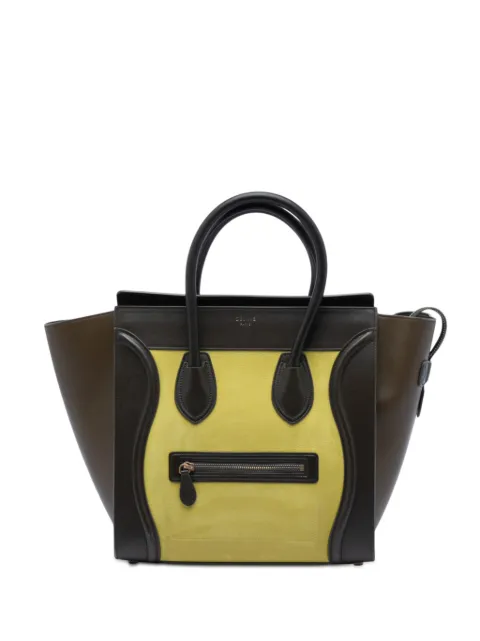 Celine Pre-Owned 2014 Mini Tricolor Nubuck and Smooth Calfskin Luggage tote bag