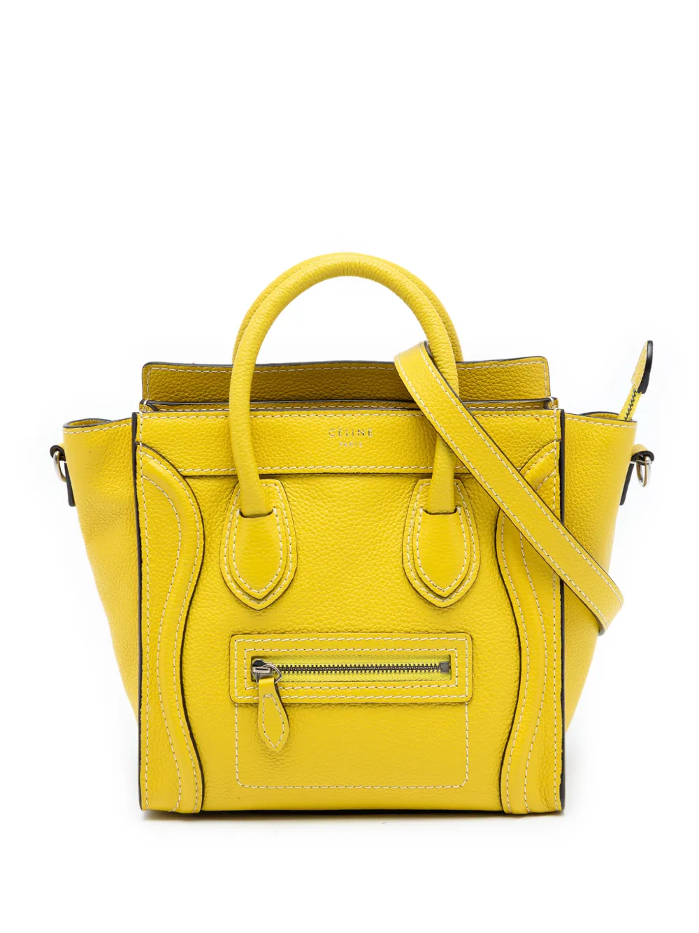 Celine Pre-Owned 2012 Nano Grained Calfskin Luggage Tote satchel - Giallo