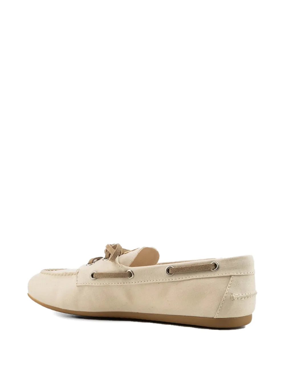 Miu logo-embossed loafers Beige