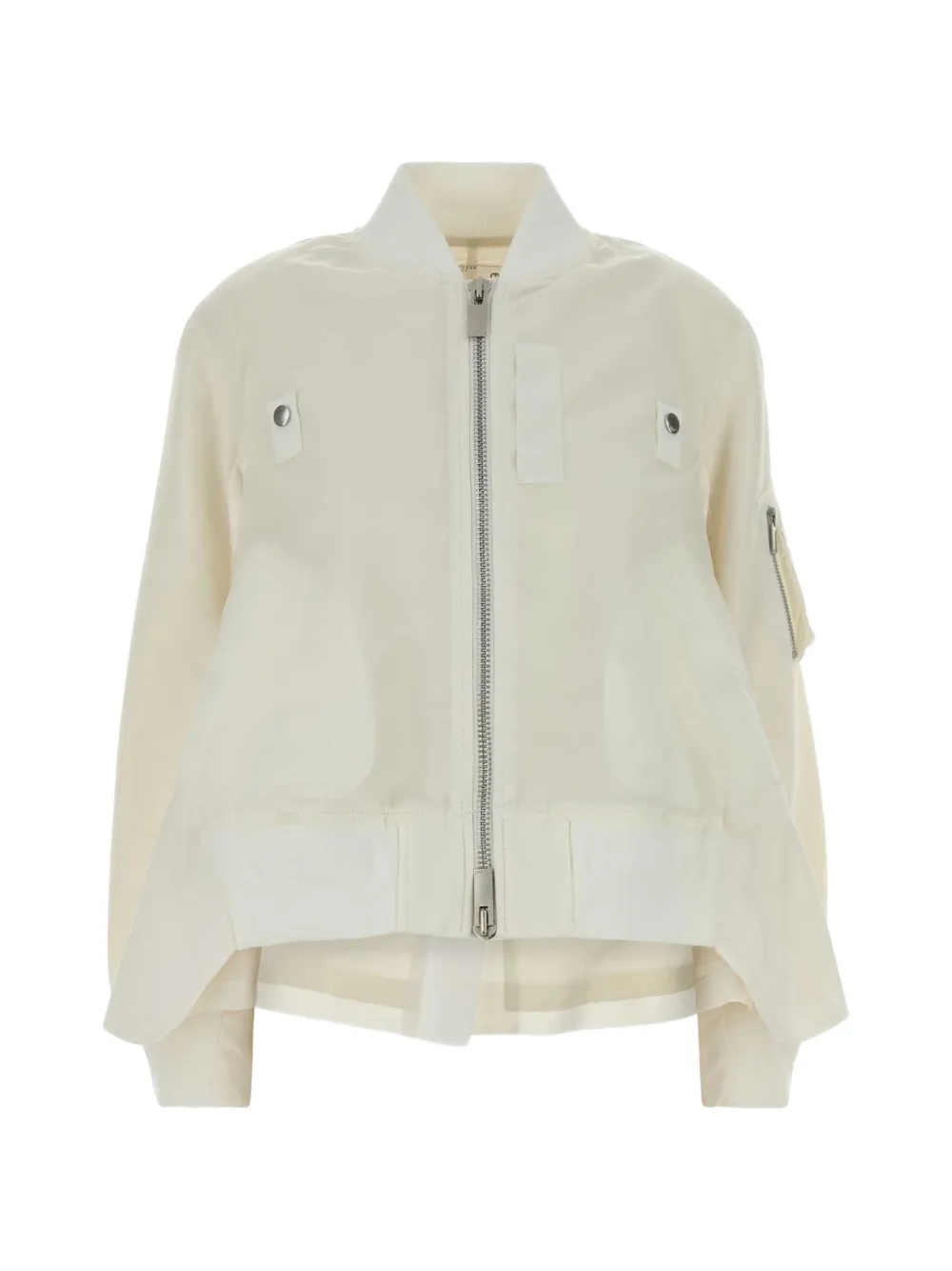 sacai panelled bomber jacket - Nude