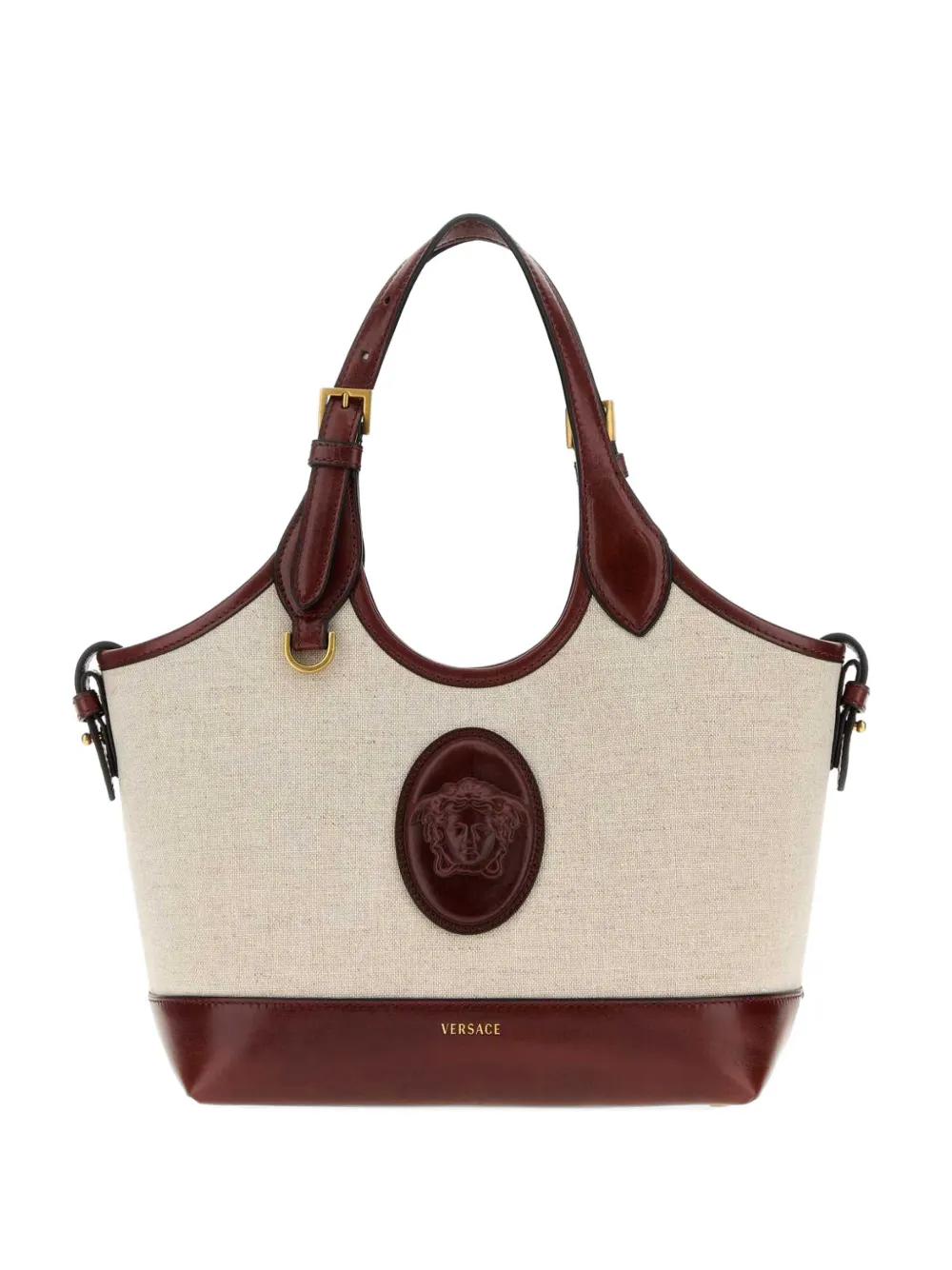 Versace small Rivière canvas tote bag - Toni neutri