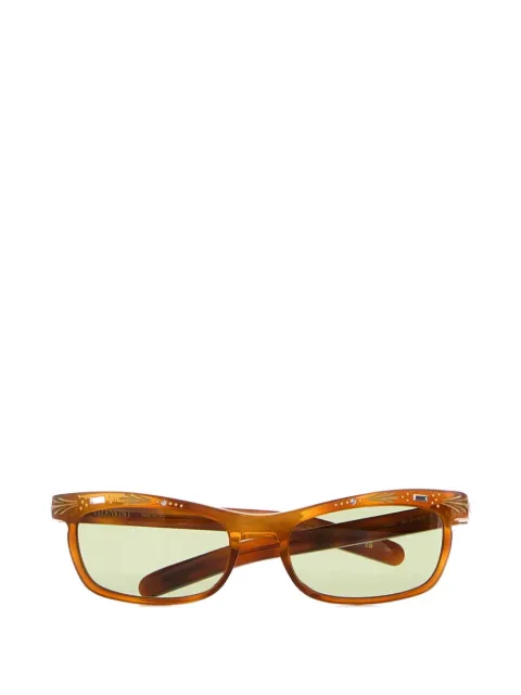 VALENTINO GARAVANI EYEWEAR crystal-embellished rectangle-frame sunglasses