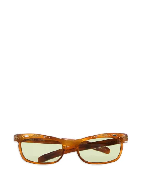 VALENTINO GARAVANI EYEWEAR crystal-embellished rectangle-frame sunglasses