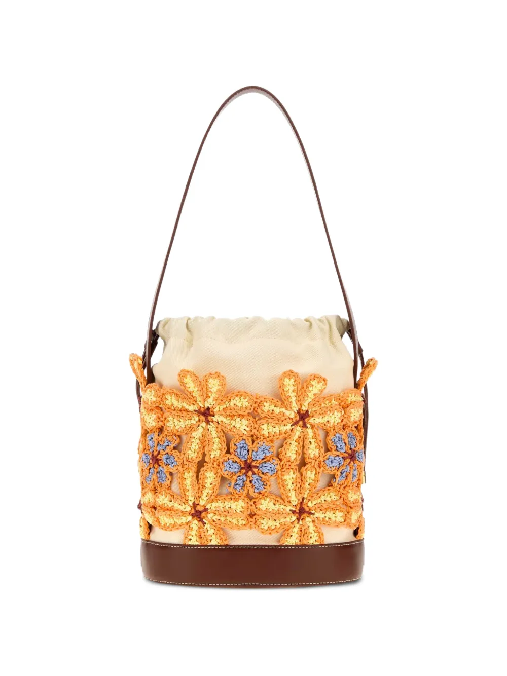 Marni Bucket-tas met gehaakte bloem Oranje