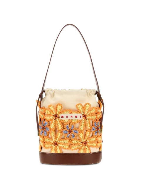 Marni bolsa bucket con motivo floral de crochet