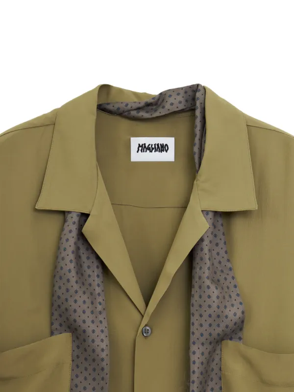Magliano Pasolini scarf-detail Shirt | Green | FARFETCH