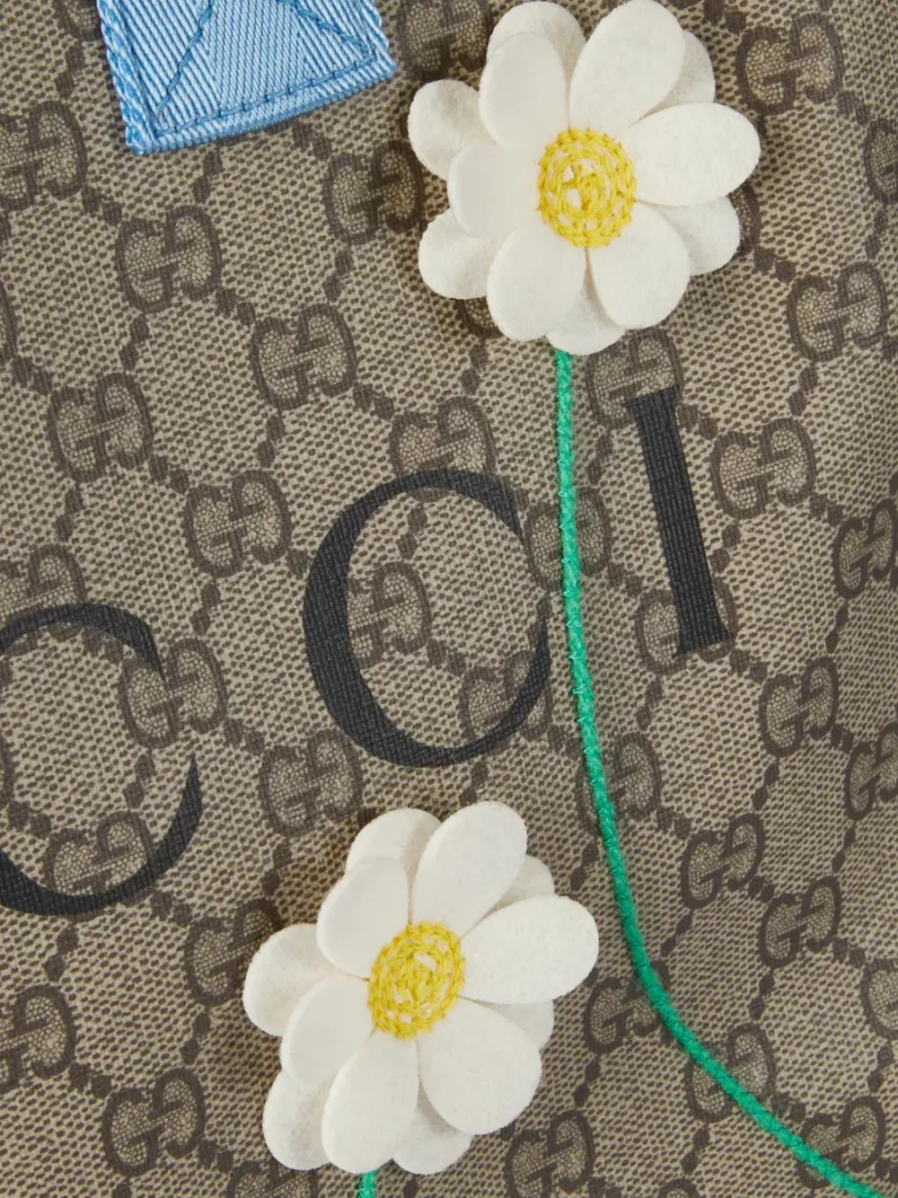 Gucci Kids GG Supreme shopper met bloemenpatch Beige