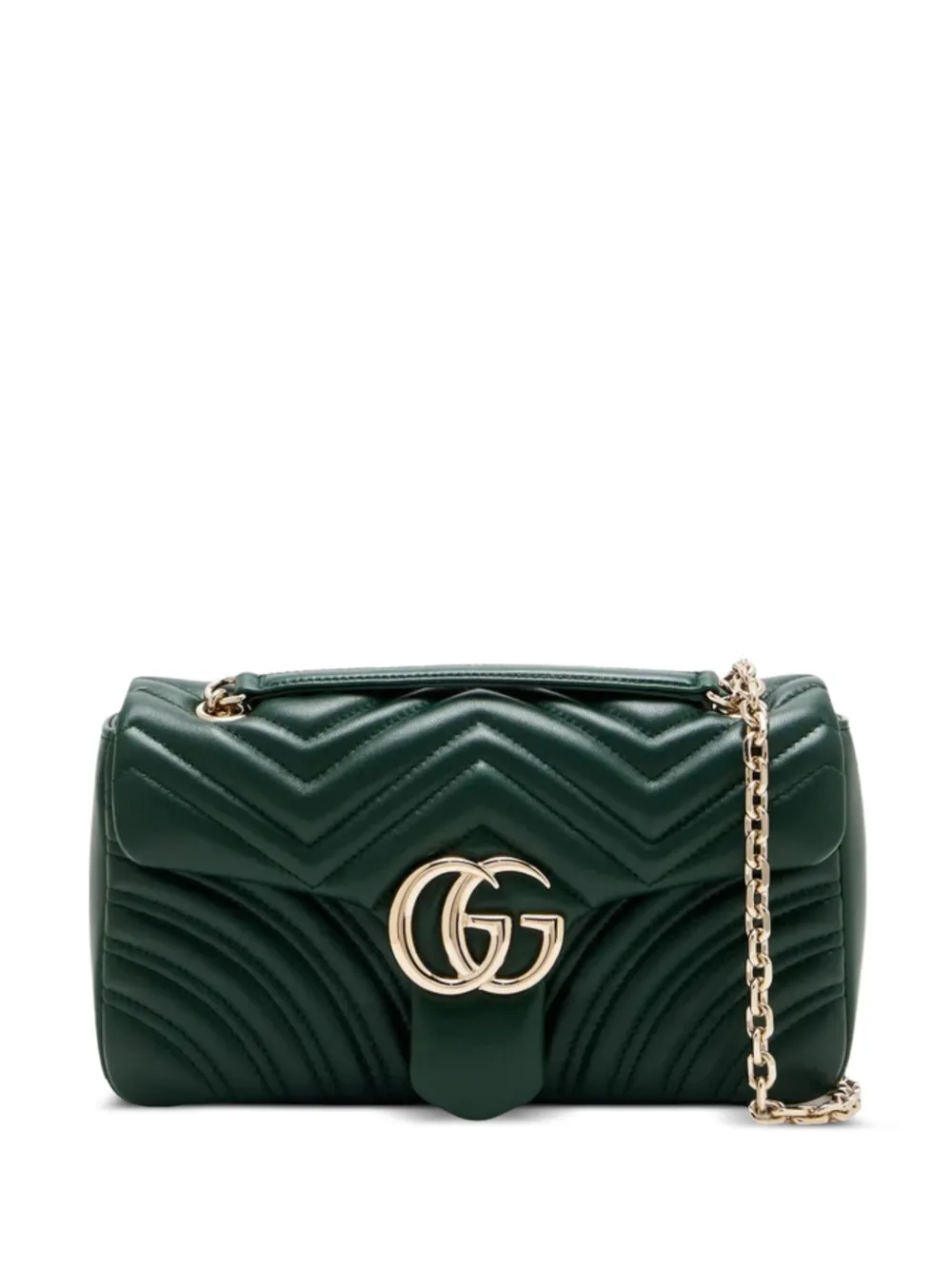 Gucci medium GG Marmont chevron shoulder bag - Grün