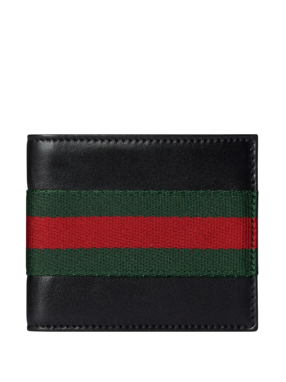 Gucci Web stripe bifold wallet - Schwarz