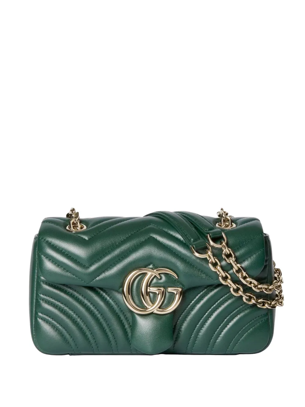 Gucci small GG Marmont chevron-quilted shoulder bag - Green