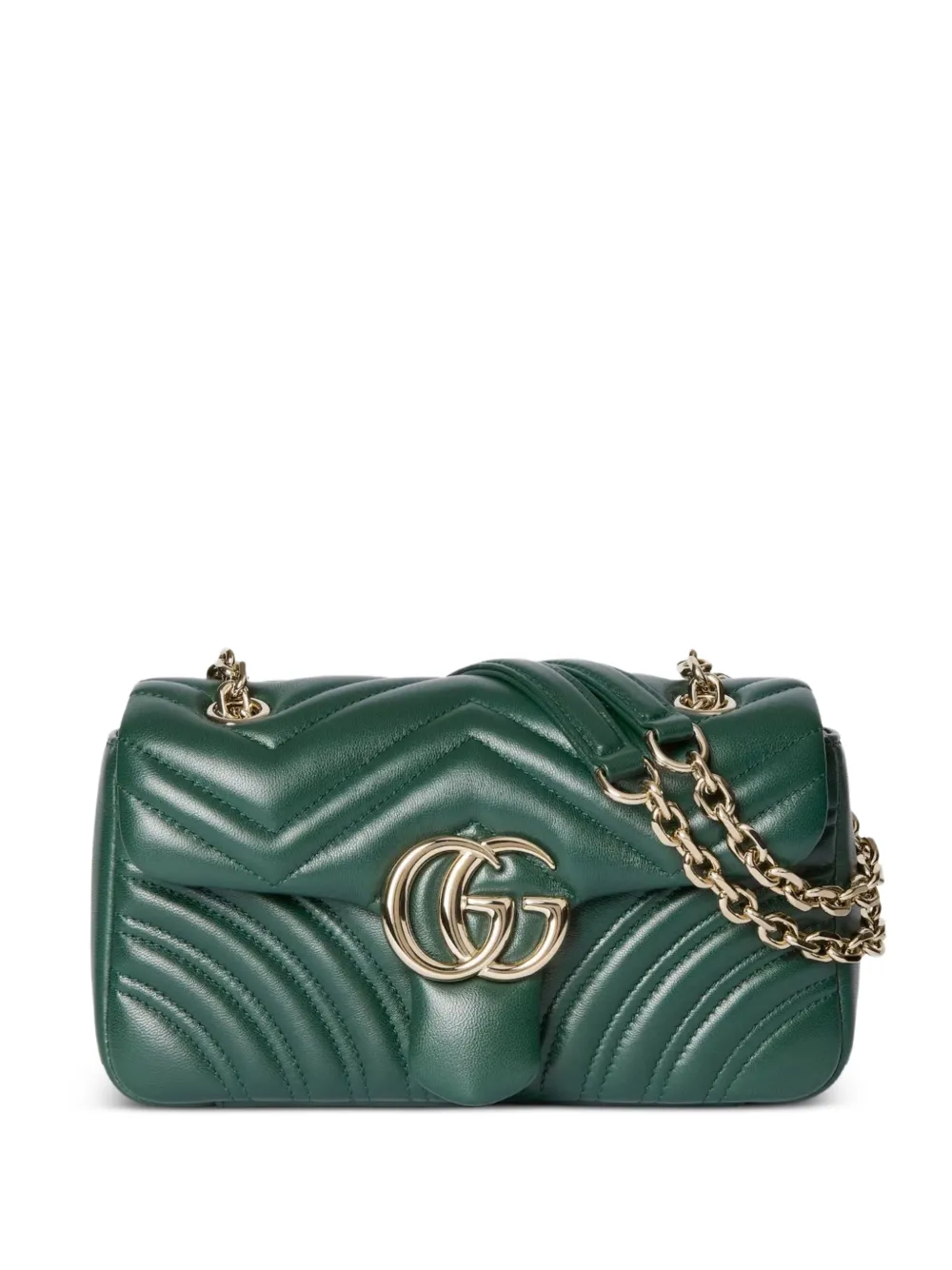 Gucci small GG Marmont chevron-quilted shoulder bag - Green