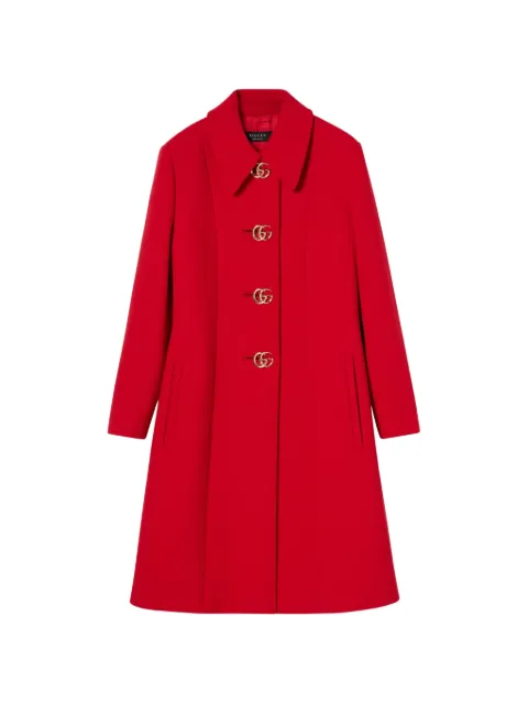 Gucci logo button wool coat